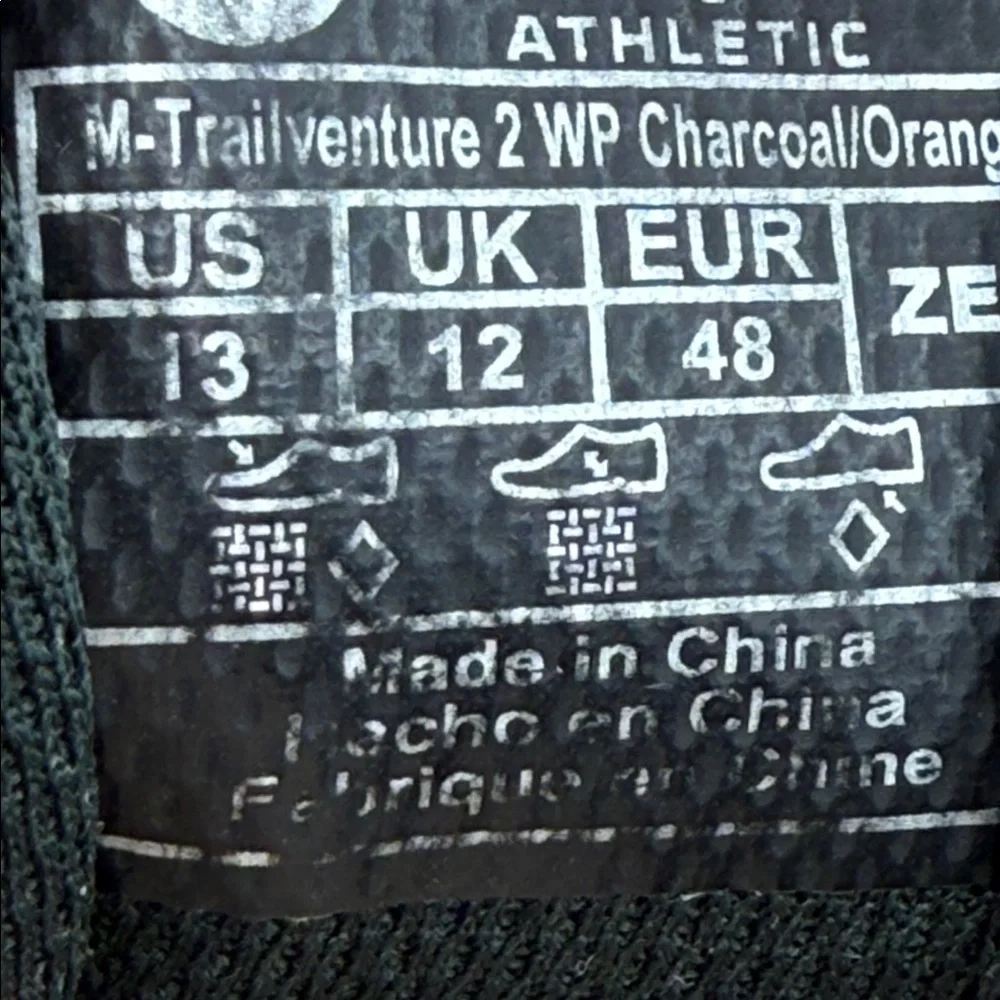 TOPO Trail Venture2 WP Men's  13 Black and Orange Hiking Boots  S19 - Picture 5 of 5